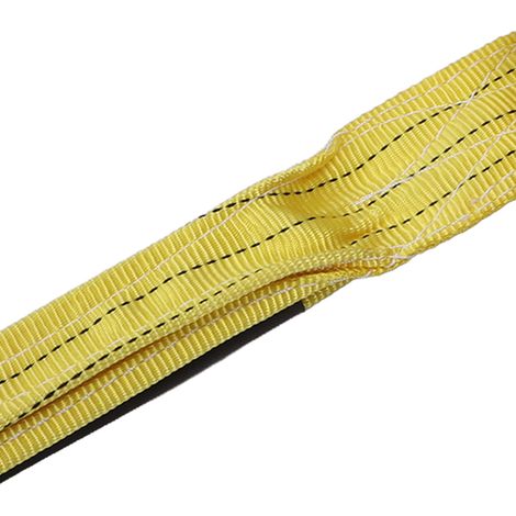 Polyester-Hebeschlinge für Industriekrane, hochbelastbare Flachschlinge, Tragfähigkeit 3000 kg, 4 m Länge, 2 Schlaufen, gelbe Ösen (1/5)