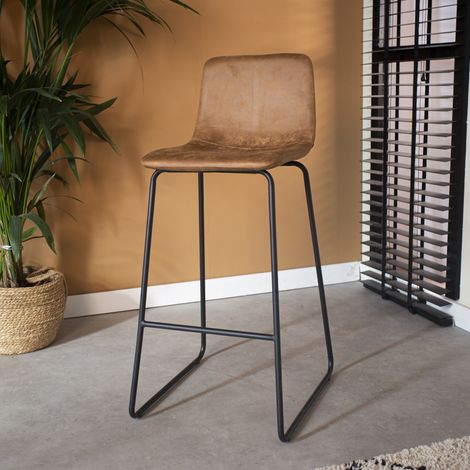 Industriell Barhocker Cognac Brentt – Sitzhöhe 76 cm – Ohne (1/5)