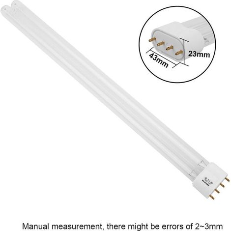 Tube de lampe UVC 55W G23 – Durée de vie 8000 heures – Éclairage efficace pour filtres et clarificateurs de bassin – Longueur 530 mm – Andiamo (1/4)