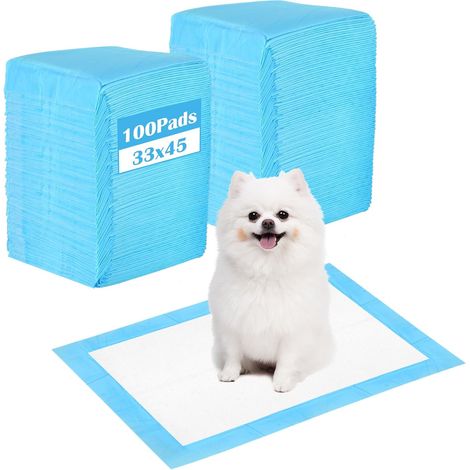 Alaise pour Chien 100 Pièces,33 x45cm Aleses Jetables pour Chien, 5 Couches Tapis Educateur Chiot, Tapis Hygiénique Absorbant, Anti-Fuite et Séchage Rapide (1/5)