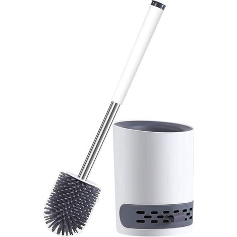Toilet brush and holder set, wall-mounted, soft bristles - AquaForge (1/5)