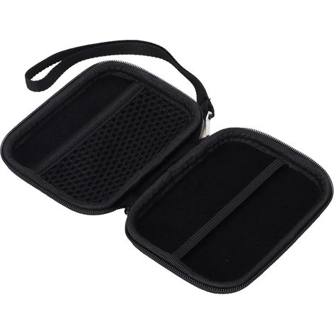 External Battery Storage Bag, Shockproof Nylon Pouch for Compact Magnetic Travel Case with Strap for Backpack, Suitcase (Black) (1/5)