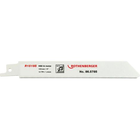 ROTHENBERGER 865785 - Hojas universales para sierra de sable hss bimetal tct 150x20x0.9 18 TPI (1/2)