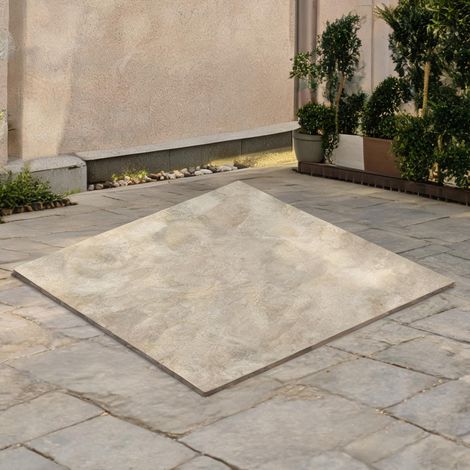 Sol PVC à clic aspect béton 61 x 30,5 cm compatible plancher (1/5)