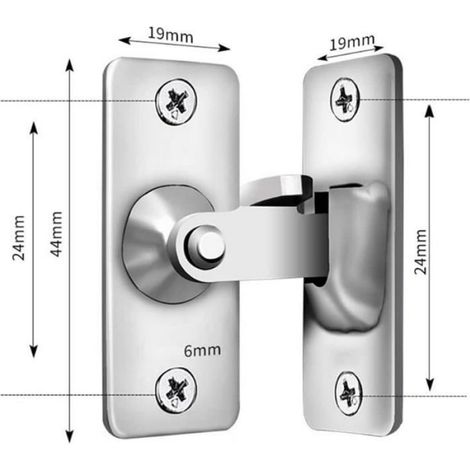 Verrou A Came - Acier Inoxydable - Pour Porte Coulissante - Angle Droit 90 Degres - 4,4 X 1,9 Cm - 1 Piece (1/5)