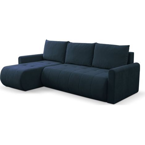 Selsey Timmone – Ecksofa mit Schlaffunktion & Bettkasten, Chenille, Universal, Dunkelblau