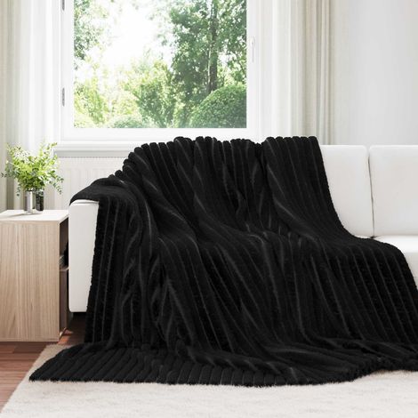 Wohndecken 6 pcs Schwarz 270 x 240 cm Fleece
