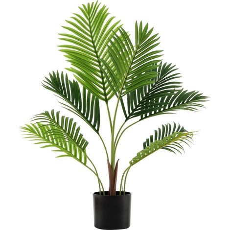 Lote de 2 palmeras areca artificiales 90 x 15 x 13 cm efecto realista decoraciones tropicales de PEVA verde 200012474