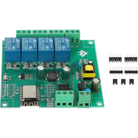 Módulo de relé inalámbrico WiFi ESP8266 de 4 canales, placa de desarrollo WiFi ESP-12F para Arduino, fuente de alimentación AC/DC de 5V/8-80V (1/5)