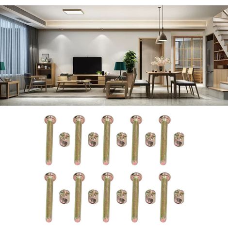 Beyamis Kit de 10 vis à tête hexagonale creuse M6 en acier inoxydable galvanisé pour lit bébé (M6 x 80 mm) (1/5)
