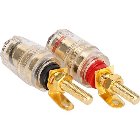 Connecteur jack banane plaqué or, à vis, adaptateur pour haut-parleur (1/5)