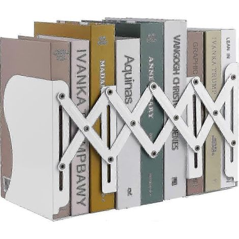 BelleRise - Serre-livres extensibles en métal (blanc) (1/5)