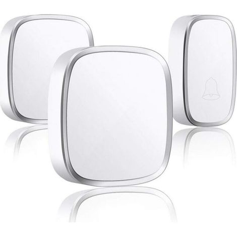 Sonnette sans fil pour la maison, horloge intelligente étanche, portée de 275 m, 36 mélodies, 4 volumes, 2 récepteurs à brancher-AquaForge (1/5)