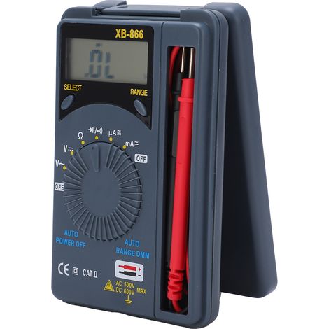 Multimetro tascabile XB866 con display digitale, tester di tensione portatile versatile, voltmetro ad alta precisione e ampio raggio d'azione.
