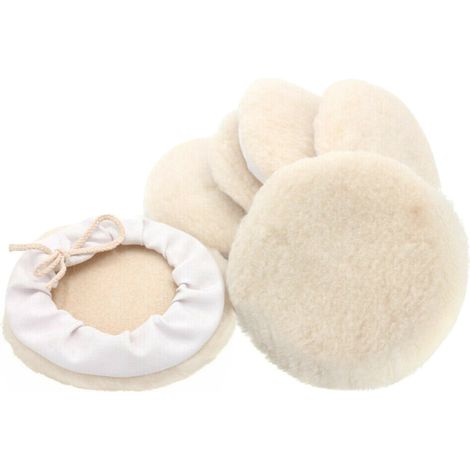 Kit de 6 tampons de polissage de 7 pouces pour capot de voiture, avec cire et lustrage. Tampons de polissage en laine pour perceuse, réparation de carrosserie et lustrage. (1/2)