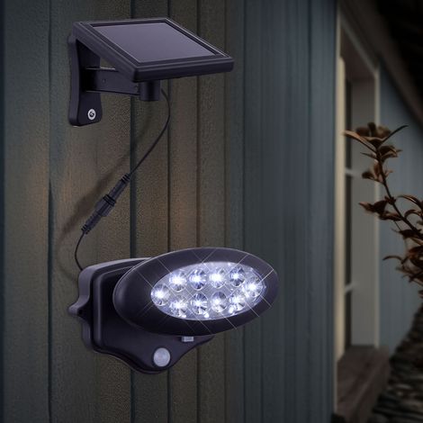 Wandleuchte mit Bewegungsmelder Außen Solarleuchte LED Fassadenleuchte, anthrazit, BxH 17 x 11,3 cm (1/5)