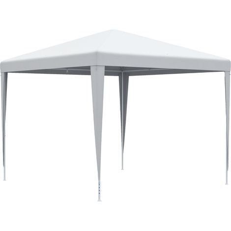 Pavillon 2,7 x 2,7 m. Rechteckig. Wasserdicht. Robust und winterfest. Ideal für Partys, Gärten, Camping und den Hinterhof (weiß).