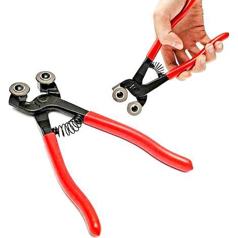 Pince à Mosaïque,Pince à Carreaux,Pince Coupante pour Carrelage, pour la Céramique, Autres Matériaux Divers, Carreaux de Verre Taillé Coupe,Outil de Travail Mosaïque(Rouge) (1/5)