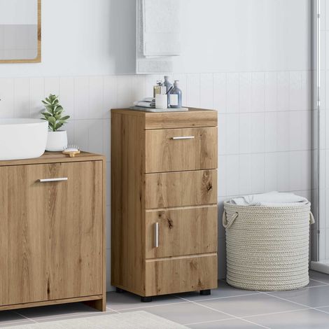 vidaXL Juego de Muebles de Baño TULUM Roble artisan 37 x 31,5 x 82 cm (1/5)
