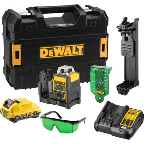 Dewalt – Laser croisé vert 10,8 V avec 2 lignes 360° – Portée 50 m – IP65 – Alimentation XR Li-Ion 2,0 Ah – DCE0811D1G