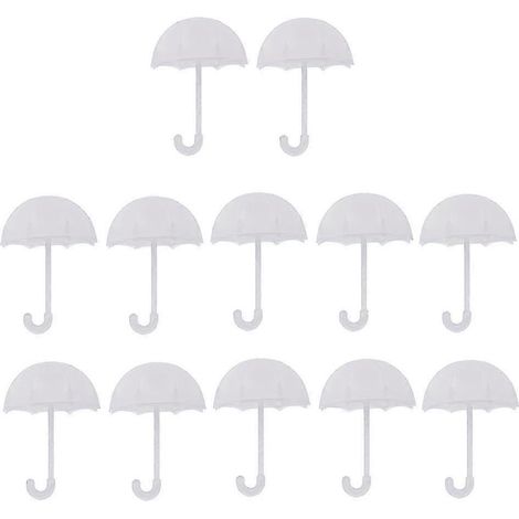 Lot de 1 boîte cadeau parapluie en plastique pour petits chocolats et bonbons, cadeau idéal pour une fête de naissance.-White (1/5)