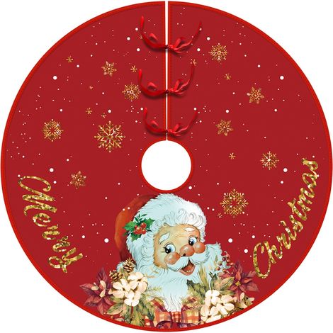 Jupe D Arbre De Noël - Plush Court - Diamètre 122 Cm - Décoration Intérieure Et Extérieure Pour Sapin - 1 Pièce (1/5)