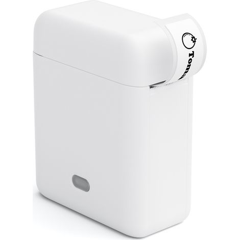 Imprimante d'étiquettes - Étiqueteuse - Imprimante d'autocollants portable - Mini imprimante d'étiquettes thermique - Légère - Impression thermique directe - Blanche (1/5)