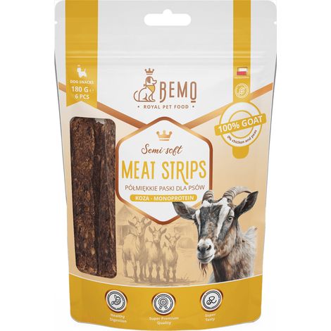 Tiras de carne de cabra - premios hipoalergénicos y semiblandos para perros con carne de cabra 180 g