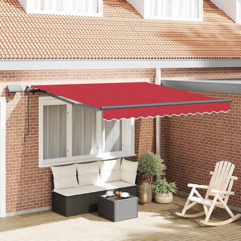 Toldo Retráctil Rojo 350 x 250 cm tela