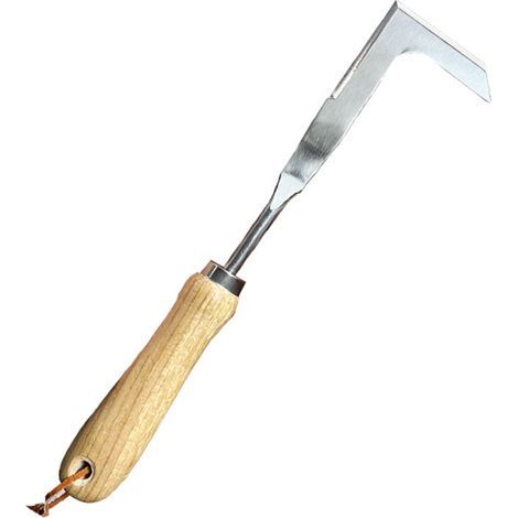 Couteau grattoir à mauvaises herbes en acier inoxydable, manche en bois, jardinage (1/5)