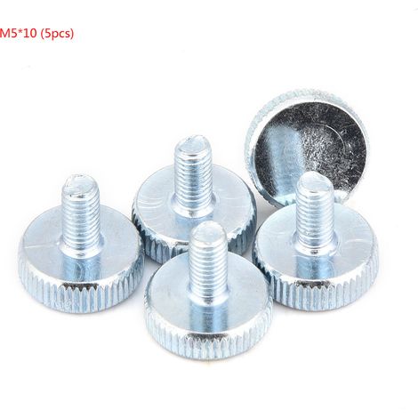 M5 Zinc Plated Carbon Steel Flat Knurled Head Bolts Thumb Screws (M510 5pcs)
