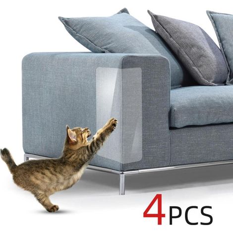 Protecteur Anti-rayure pour Meubles - Tapis Protecteur Transparent Auto-adhésif - Pour Canapé Fauteuil et Siège Rembourré - Lot de 4