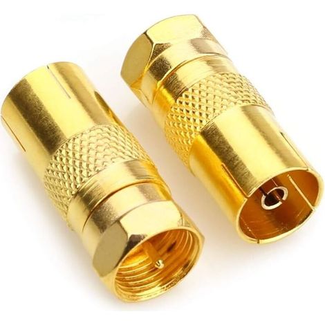 F Adaptateur mâle vers prise coaxiale femelle, Antenne TV Câble coaxial Connecteurs F Adaptateur Satellite Type F connecteur à vis Prise de courant vers RF Coaxial Adaptateur antenne (1/5)