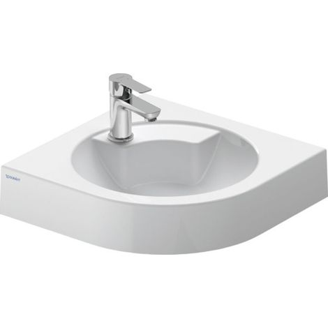 Duravit – Vasque suspendue lave-mains d'angle 635x540mm – Sans trop-plein – Céramique sanitaire – Murale avec plage de robinetterie (1/8)