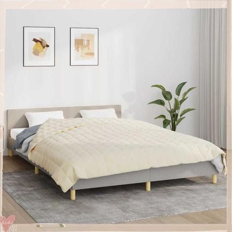Couverture lestée - VINGVO - 350817 - 13 kg - 200x225 cm - Crème clair (1/5)