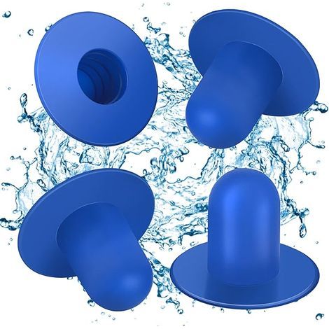 Lot de 4 bouchons muraux de piscine - Pièces de rechange - Filtre de piscine hors sol - Filtre de pompe - Bouchon de trou compatible avec Intex et Bestway (bleu) (1/4)