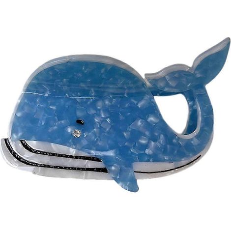 Pince à cheveux en forme de requin-baleine pour femme, en acide acétique, antidérapante, grande pince à cheveux pour l'arrière de la tête.-D (1/5)