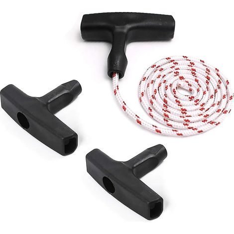 Kit de démarrage pour tondeuse à gazon – Comprend une corde de lanceur à rappel, 3 poignées de lanceur et un cordon – Compatible avec la plupart des tondeuses à gazon (1/5)