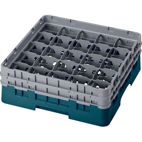Casiers de lavage - haut max 13.3 cm - 50 x 50 x 18.4 cm - Vert Turquoise - Lot de 4 - Cambro