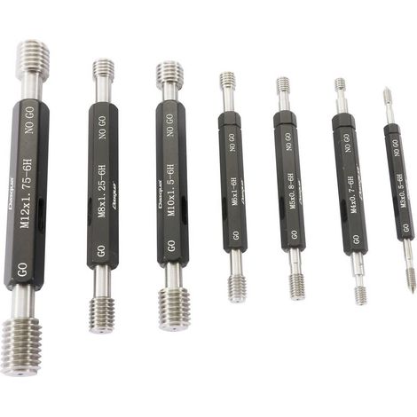 Dasqua 6311-3202 Kit di tubi filettati a 7 pezzi, mandrino per il go e no go
