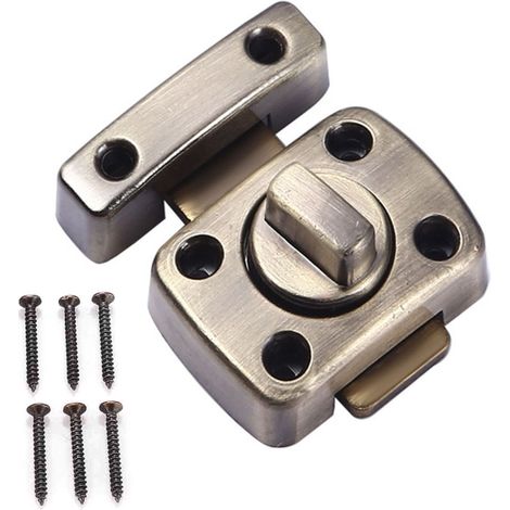 Verrou de sécurité coulissant pour porte, verrou rotatif en alliage de zinc, verrou de portail, verrou de confidentialité pour armoire, salle de bain, toilettes R