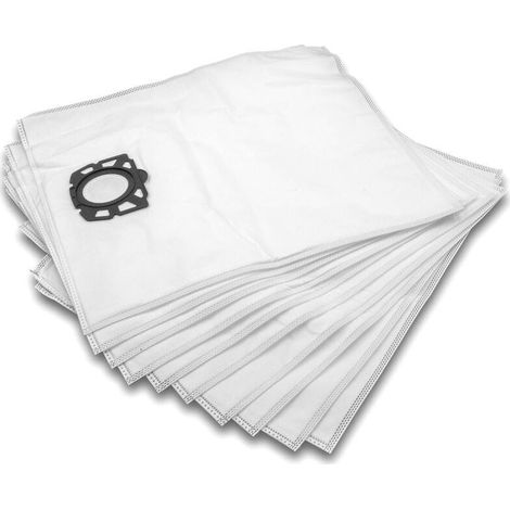 10x Sacs compatible avec Kärcher WD6 P, WD6 Premium aspirateur microfibre non tissée, 51cm x 43cm blanc