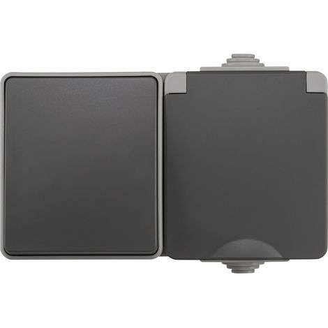 ION Industries Prise murale Gris Hxl15xL6.5cm