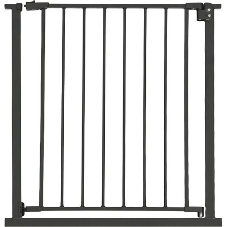 Relaxdays Cancelletto di sicurezza, 75-80 cm, senza foratura, per neonati e bambini, scale e porte, a morsa, colore nero