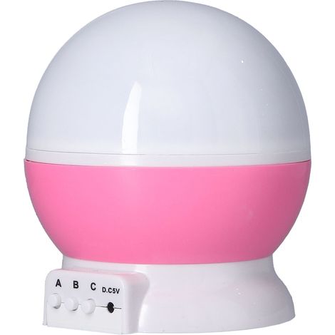 Veilleuse bébé projecteur d'étoiles rotatives avec changement de couleur, rose (1/5)