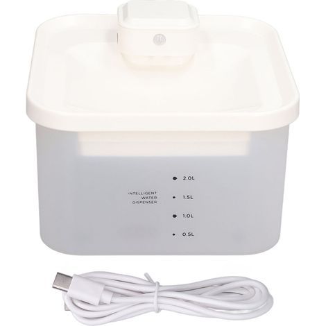 Wireless Pet Water Dispenser, Automatic, Sensory, Ultra-Quiet, Smart, UV Cleaning, White Fountain (1/5)
