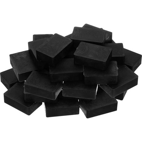 Cales en Plastique, 25 Pièces Jeu de Cale Menuiserie Carrelage, 60 x 40 x 20 mm Cales de Vitrage en Plastique, Entretoises de Cadre de Porte et de Fenêtre, Pour Terrasse Bois, Carrelage(Noir) (1/5)
