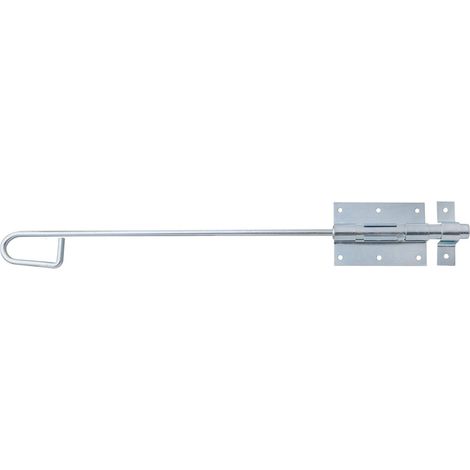 Verrou baïonnette avec gâche attachée zingué plaque 95 x 67 mm boulon Ø15,5 x 500 mm