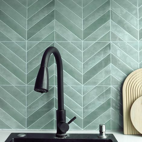 Lot de 10 Feuilles Stickers Vinyle 3D 29x22,9cm, Décollables, pour Cuisine, Salle de Bain (Vert) (1/4)