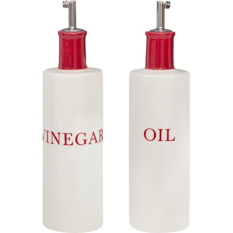 Interiors By Premier Elegant Hollywood Oil & Vinegar Set, Durable Design Oil And Vinegar Bottle Set, Controlled Pouring Set (1/2)
